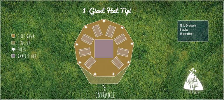Wild Tipi Floor plan - 1 Giant Hat Tipi